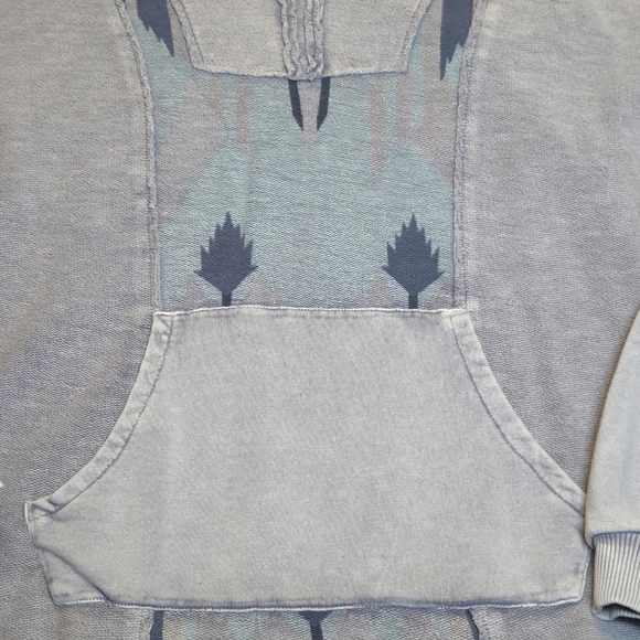 Lucky Brand Dropped Shoulder Baha Hoodie Blue Large - Picture 5 of 10